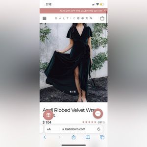 Baltic Born Ribbed Velvet Wrap Dress